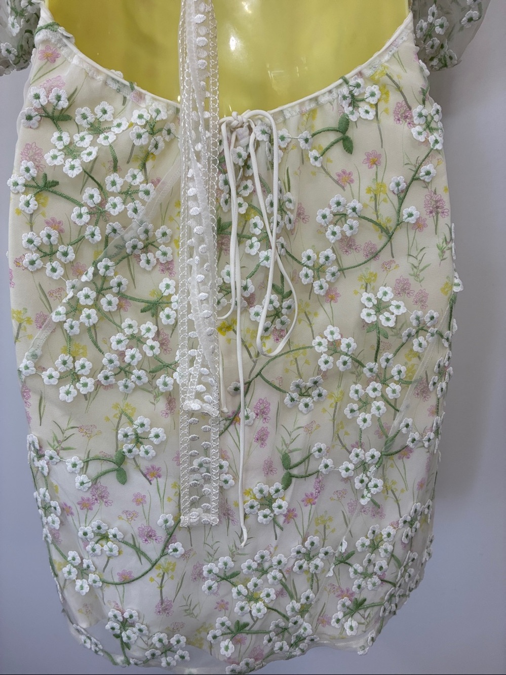 For Love And Lemons Dress "Eclair" Embroidered Flowers Mini New With Tags Small - Picture 7 of 8